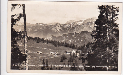 AK J. u. B. Pertl's Gasthaus u. Fremdenheim Bürgeralpe bei Aflenz geg. Hochschwab.
