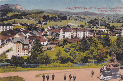 AK Kapfenberg. Rosegger-Brunnen. (1917)