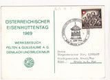 AK Werk Diemlach. Österreichischer Eisenhüttentag 1969. Ersttag.