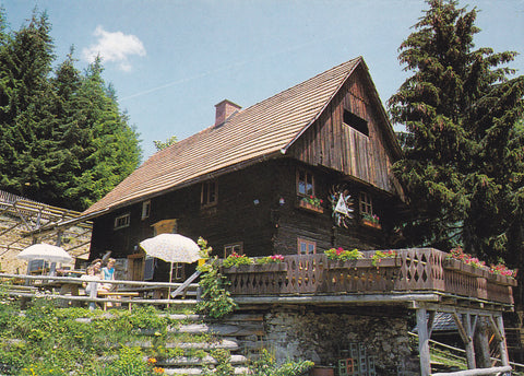AK Jausenstation Tulzeralm. Fam. K. u. G. Reitbauer. Göritz 22. Parschlug.