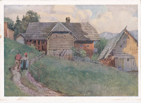 AK Peter Roseggers Heimat. 4. Bauerngehöft in Krieglach.