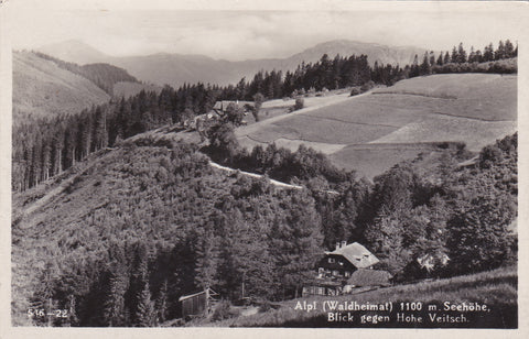 AK Alpl (Waldheimat) Blick gegen Hohe Veitsch. (1931-32)
