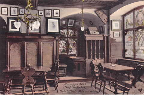 AK Mürzzuschlag. Hotel Post. Rosseggerstübl. (Dichter Erker)