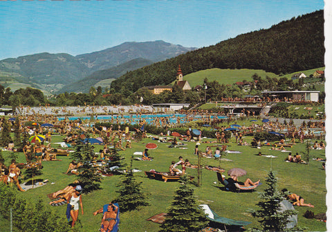 AK Bruck an der Mur. Freibad auf der Murinsel.