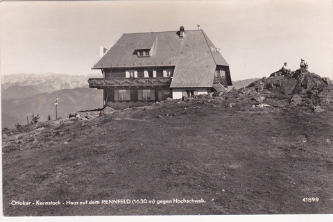 AK Ottokar Kernstock-Haus auf dem Rennfeld gegen Hochschwab.