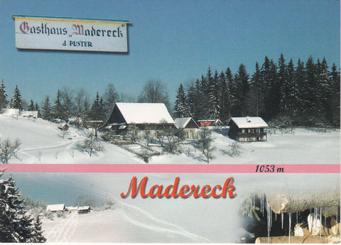 AK Oberaich. Zum Madereck 10. Gasthaus Madereck Johann und Elisabeth Puster.