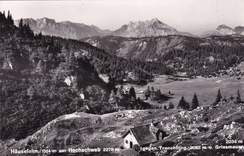 AK Häuselalm am Hochschwab gegen Trenchtling u. Griesmauer (1956)