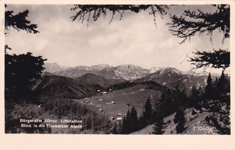 AK Bürgeralm Aflenz Liftstation. Blick in die Eisenerzer Alpen.