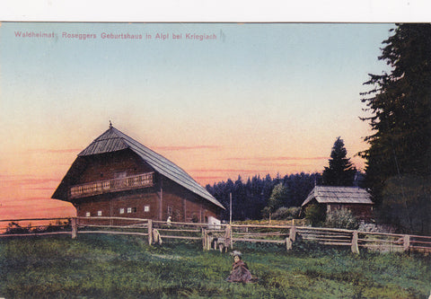 AK Waldheimat Roseggers Geburtshaus in Alpl bei Krieglach. (1913)