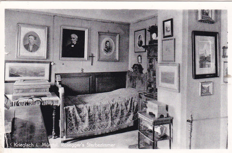 AK Krieglach i. Mürztal. Rosegger's Sterbezimmer. (1955)