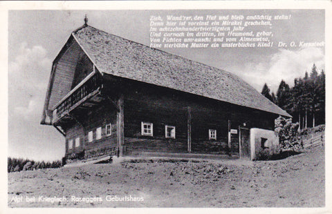 AK Alpl bei Krieglach. Roseggers Geburtshaus. (1955)