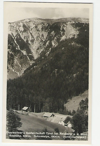 AK Oberwallner's Gastwirtschaft Tyrol bei Neuberg a. d. Mürz. Schneealpe. Schönhaltereck. (1941)