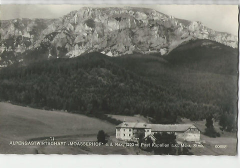 AK Kapellen an der Mürz. Alpengasthof Moasserhof a. d. Rax. (1962)