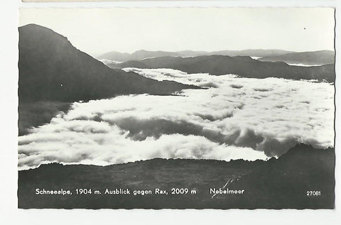 AK Schneealpe. Ausblick gegen Rax. Nebelmeer. (1966)