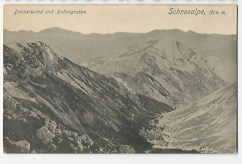 AK Donnerwand und Bodengraben. Schneealpe. (1920)