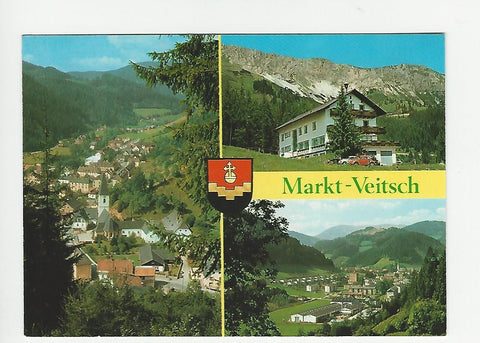 AK Markt Veitsch. Alpengasthof Scheikl gegen Hohe Veitsch.