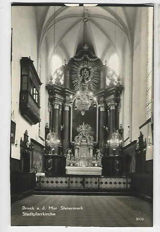 Muster-AK Bruck a.d. Mur. Stadtpfarrkirche. (Kellner-Verlag)
