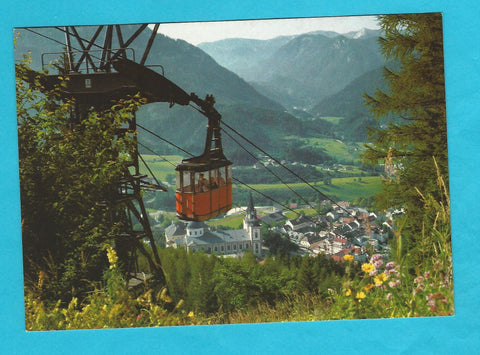 AK Mariazell mit Seilschwebebahn auf die Bürgeralpe.