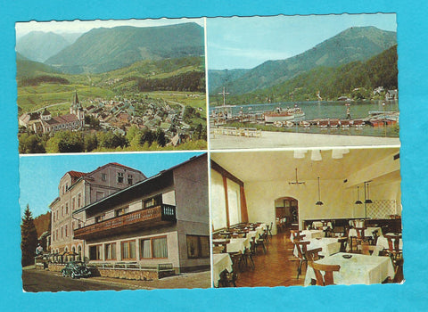AK Mariazell. Hotel Cafe Restaurant Schöne Aussicht W. u. G. Eder.