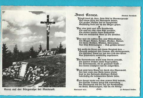 AK Kreuz auf der Bürgeralpe bei Mariazell. (1963)
