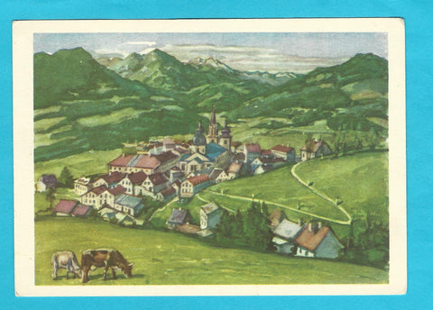 AK Mariazell mit dem Kalvarienberg  nach einem Aquarell von Prof. A. Janesch.