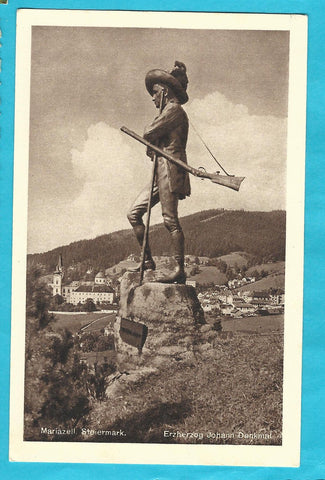 AK Mariazell. Erzherzog Johann Denkmal.