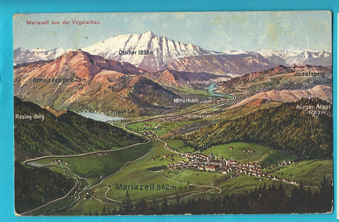AK Mariazell aus der Vogelschau. (1914-15)