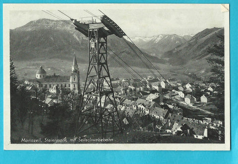 AK Mariazell mit Seilschwebebahn.
