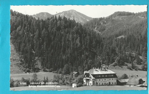 AK Grünau bei Mariazell. Hotel Marienwasserfall.