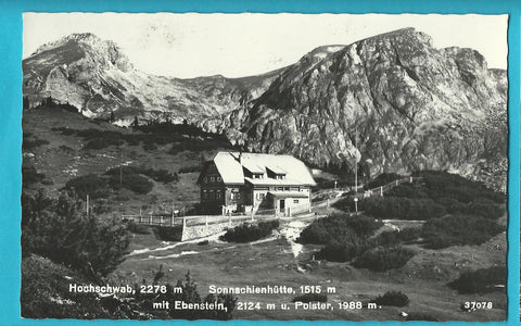 AK Hochschwab. Sonnschienhütte mit Ebenstein u. Polster. (1966)