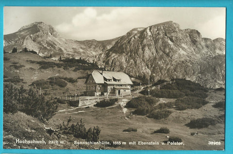 AK Hochschwab. Sonnschienhütte mit Ebenstein u. Polster. (1941)