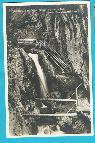 AK Hochlantsch. Grazer Alpenklub-Steig in der Bärenschützschlucht.