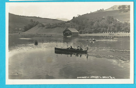 AK Pernegg. Bootfahrt am Stausee bei Bruck an der Mur.