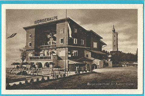 AK Bürgeralpe-Hotel mit Aussichtsturm.