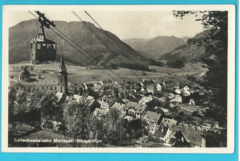 AK Seilschwebebahn Mariazell - Bürgeralpe. (1930)
