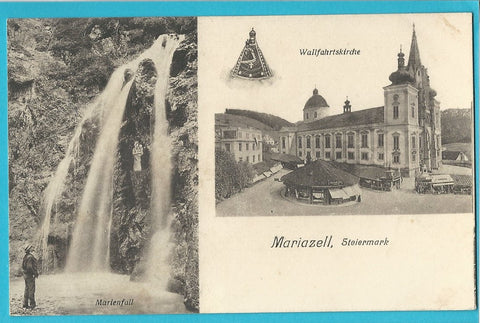 AK Mariazell. Wallfahrtskirche. Marienfall. (1924)