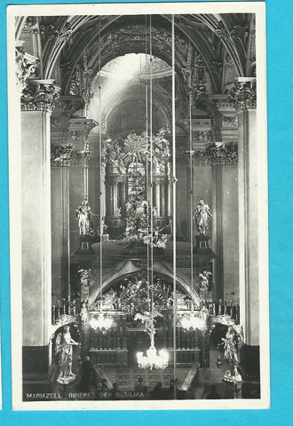 AK Mariazell. Inneres der Basilika.