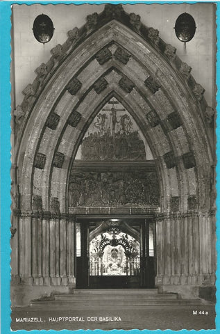AK Mariazell. Hauptportal der Basilika.