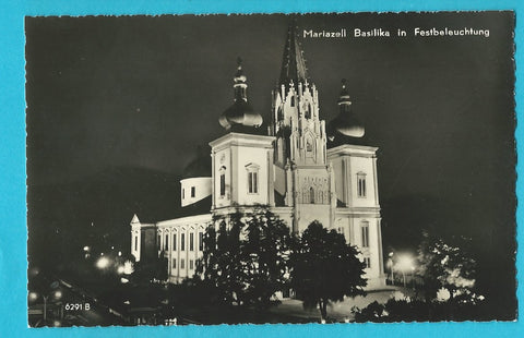 Muster-AK Mariazell. Basilika in Festbeleuchtung. (Kellner-Verlag)