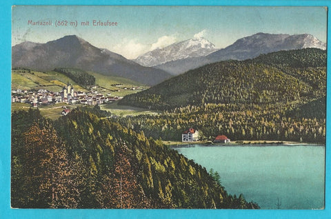 AK Mariazell mit Erlaufsee. (1913)