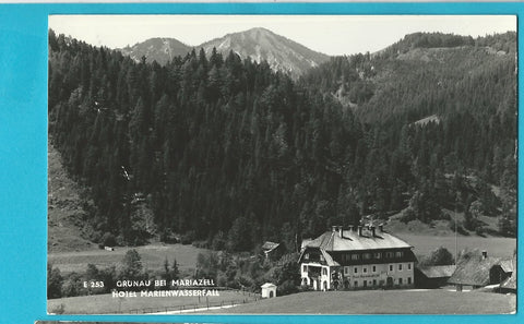 AK Grünau bei Mariazell. Hotel Marienwasserfall.