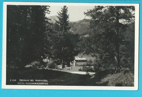 AK Grünau bei Mariazell. Hotel Marienwasserfall.