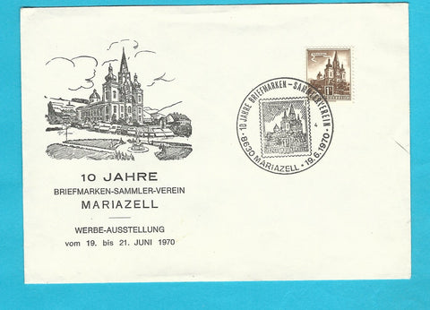Kuvert 10 Jahre Briefmarken-Sammler-Verein Mariazell. Werbe-Ausstellung vom 19. bis 21. Juni 1970. mit Stempel.