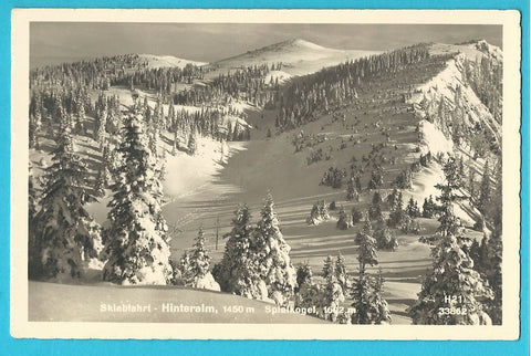 AK Skiabfahrt - Hinteralm. Spielkogel. (1941)