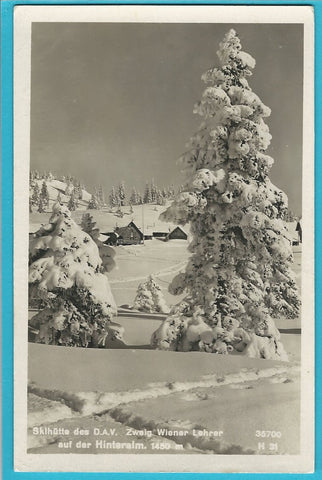 AK Skihütte des D. A. V. Zweig Wiener Lehrer auf der Hinteralm. (1941)