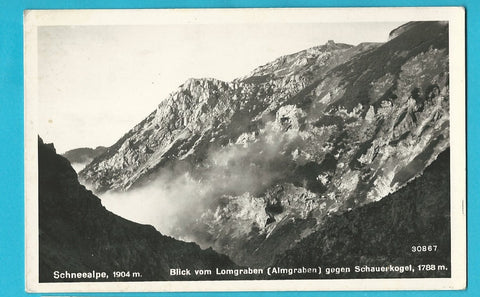 AK Schneealpe. Blick vom Lomgraben (Almgraben) gegen Schauerkogel.
