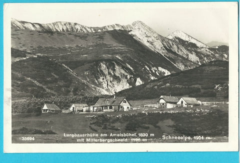 AK Lurgbauerhütte am Ameisbühel mit Mitterbergschneid. Schneealpe.