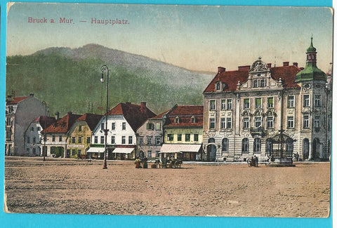 AK Bruck an der Mur - Hauptplatz. (1917)