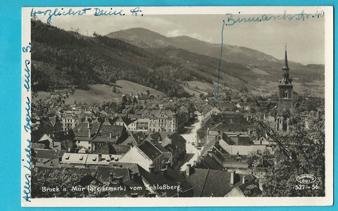 AK Bruck an der Mur vom Schloßberg. (1949-50)
