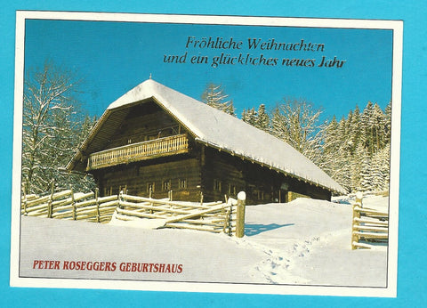 AK Alpl. Peter Roseggers Geburtshaus. Fröhliche Weihnachten...(1990)